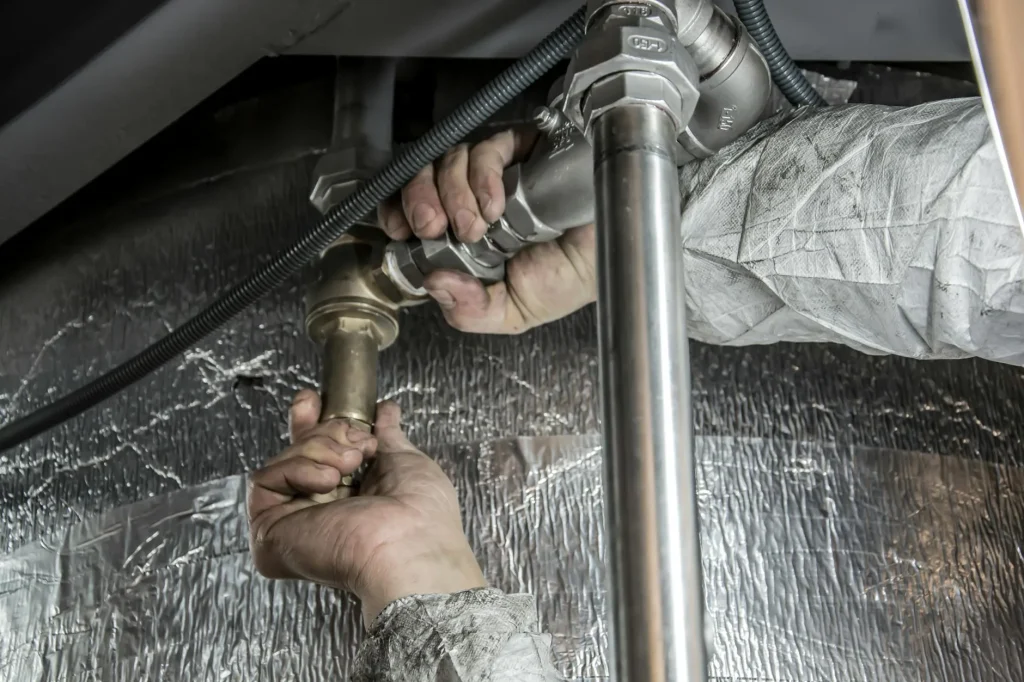 Plumbing tools and wrench for hot tub leak repair