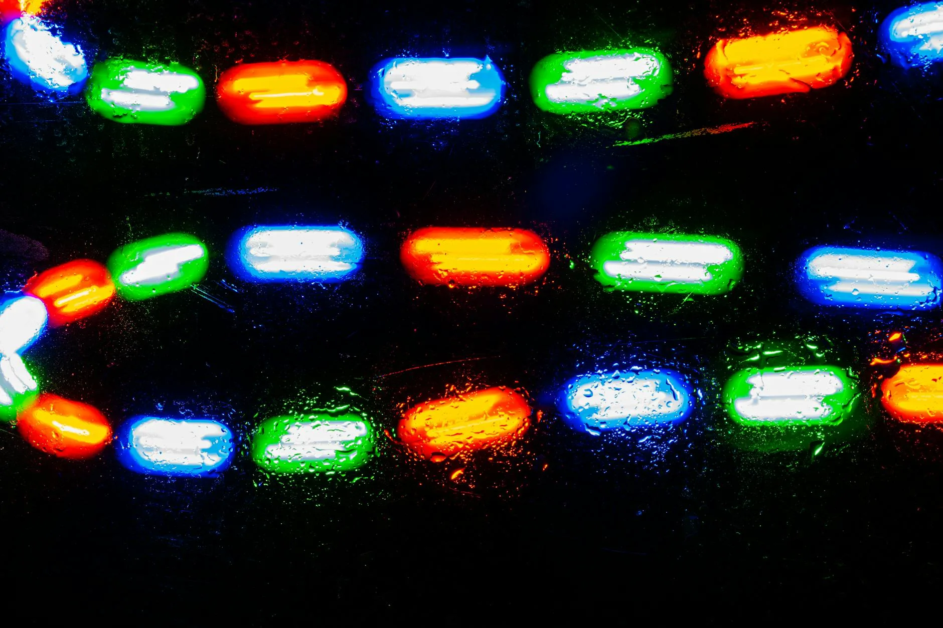 Colourful underwater LED lights in a spa pool