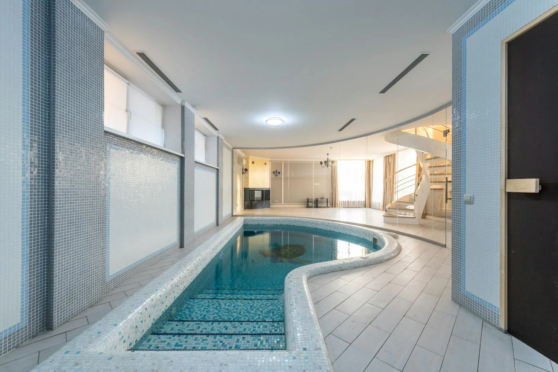Indoor spa room with luxury tiles