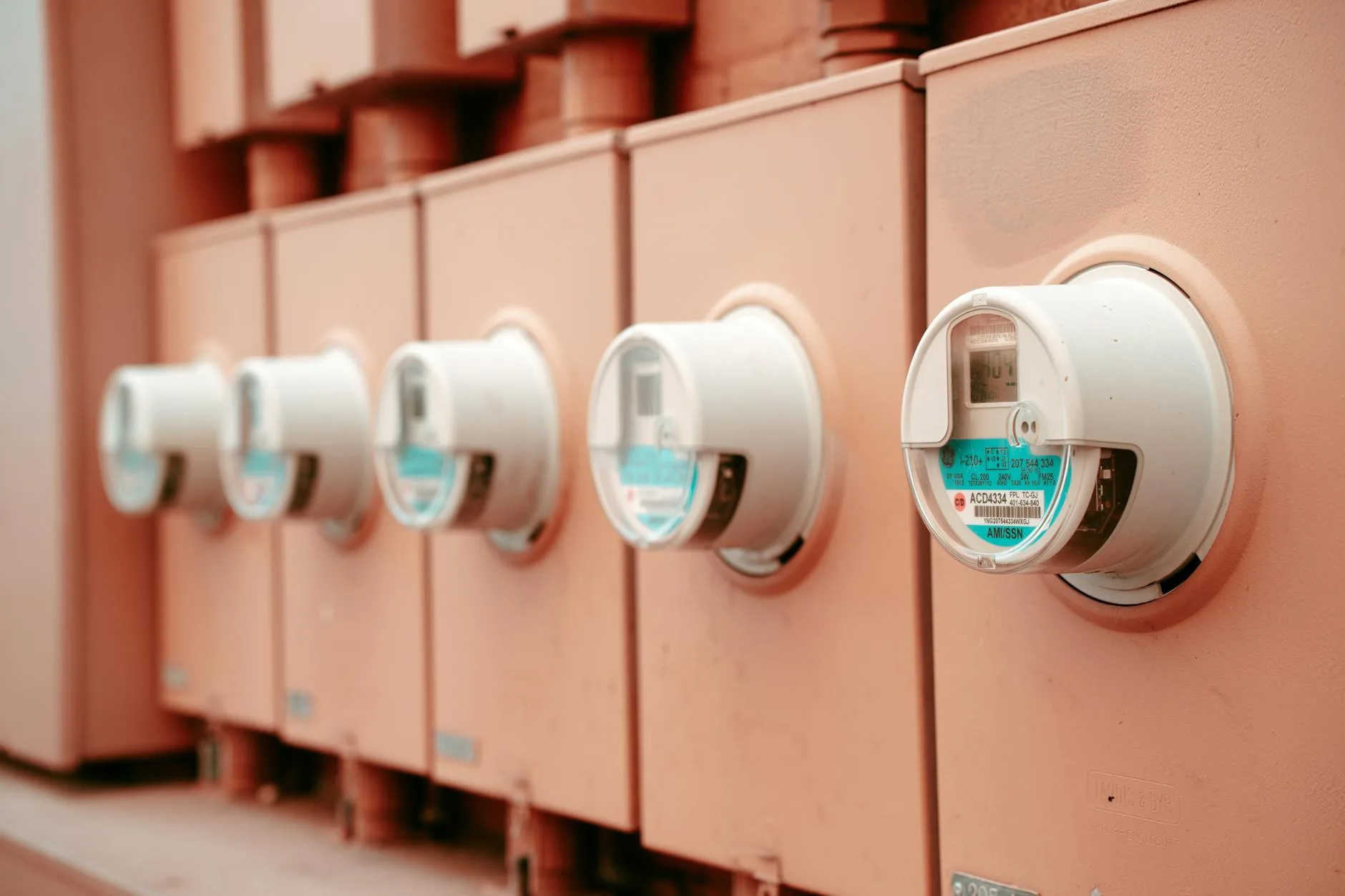 Electricity meter showing energy consumption for a home