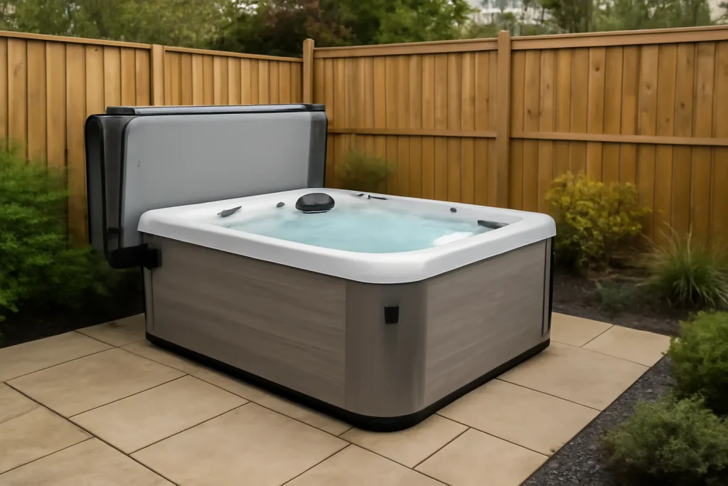 Hot tub shelter in a garden where planning rules may matter