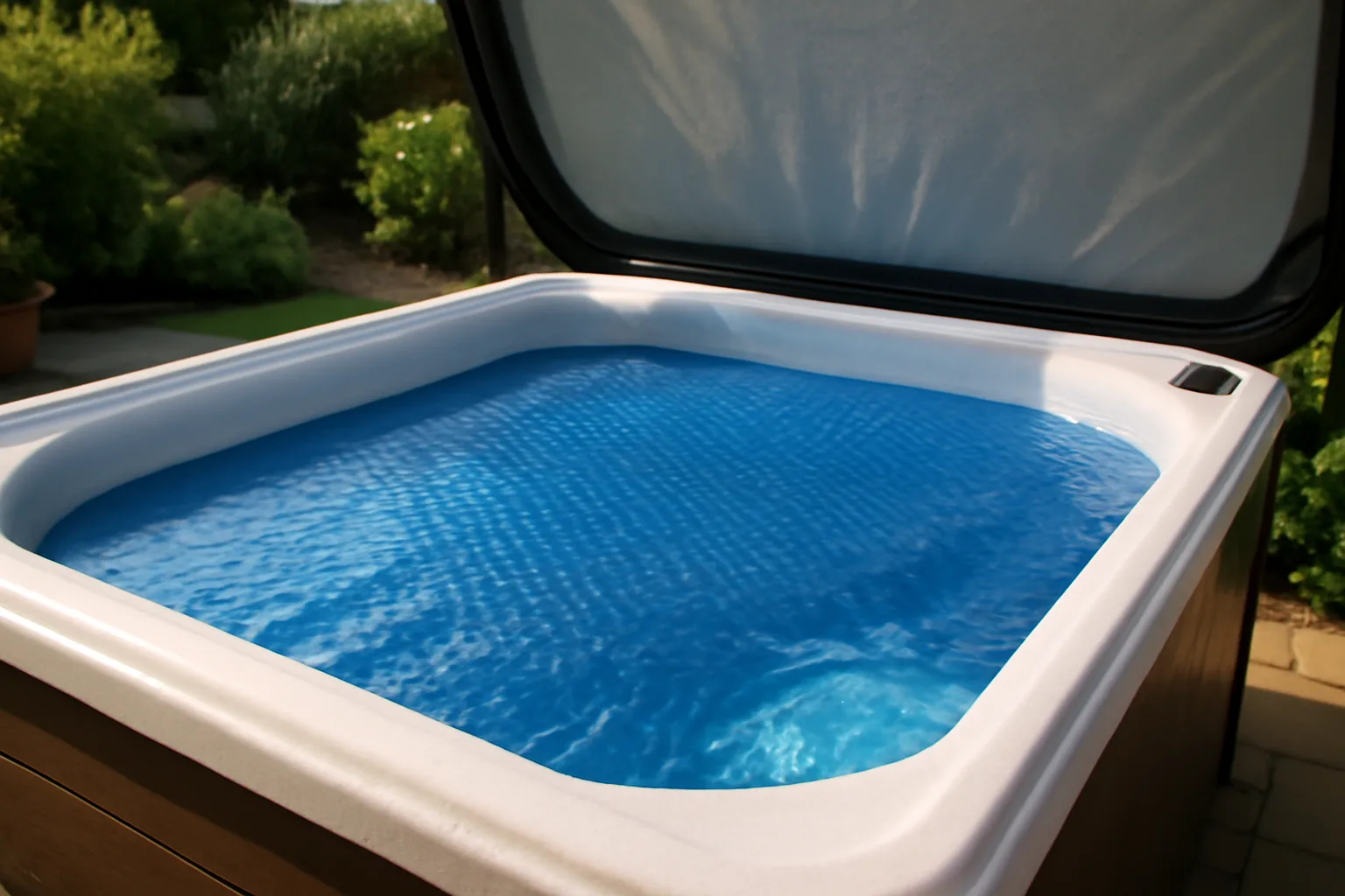 Floating thermal blanket under a hot tub cover to retain heat