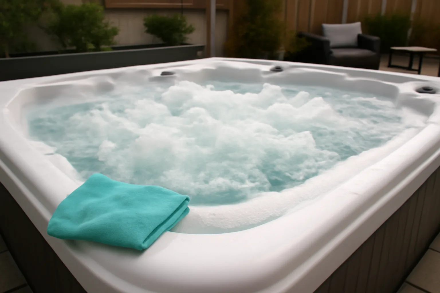 Hot tub jets running during a pipe purge clean