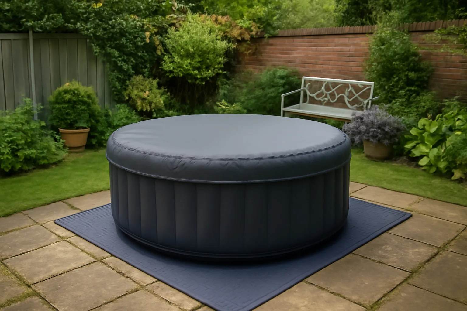 Inflatable hot tub on a garden patio for sale shortlist