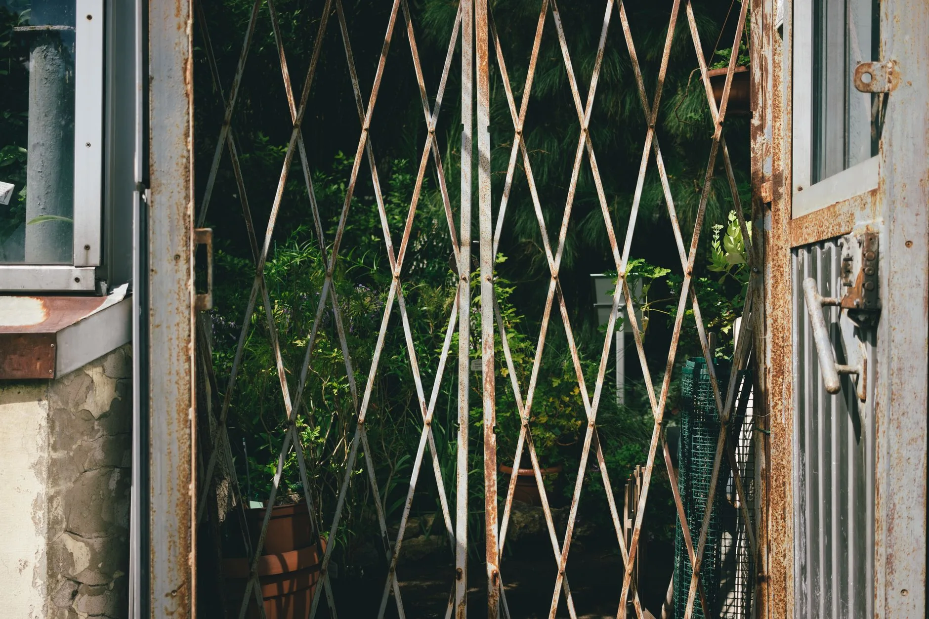 Narrow garden gate and access route before hot tub delivery